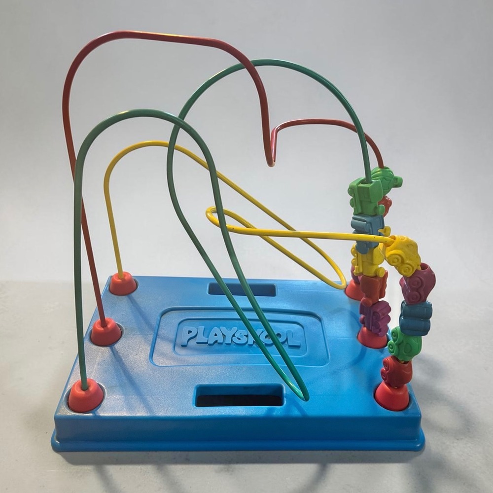Vintage‎ Playskool Bead Maze Roller Coaster Toy Vehicle Beads Activity Center